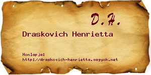 Draskovich Henrietta névjegykártya