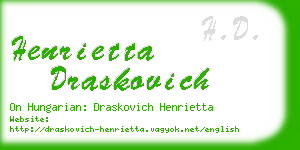 henrietta draskovich business card